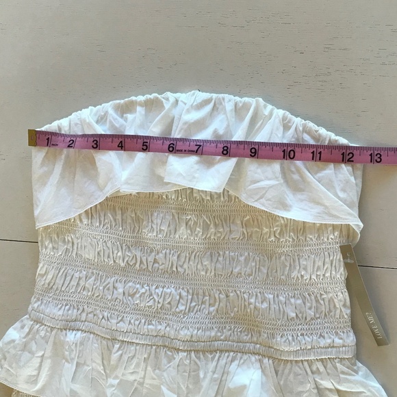 NWT CLEOBELLA ELODIE WHITE SMOCKED STRAPLESS MIDI DRESS - Picture 11 of 12